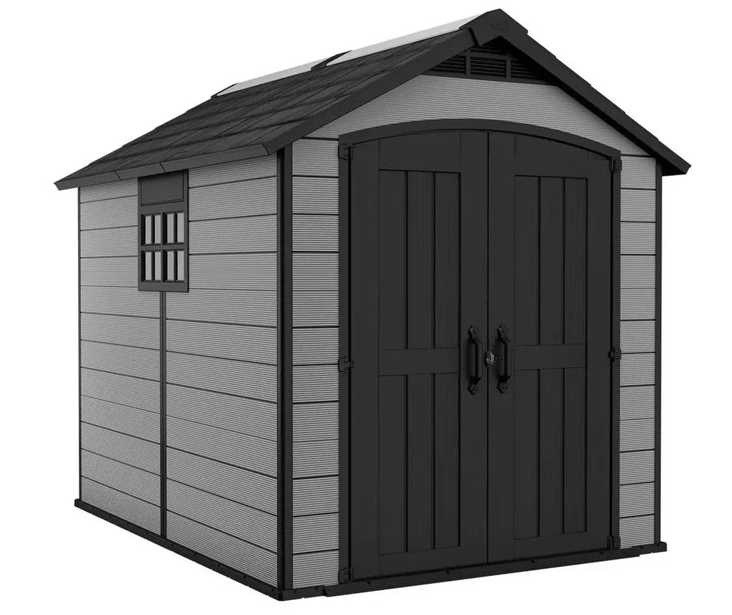 Keter Premier Plastic Garden Shed 7.5 x 9ft Grey PrinceGB