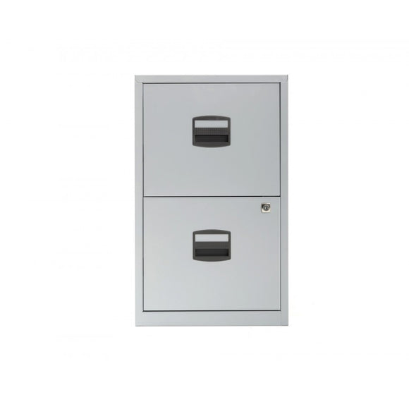 Bisley 2 Drawer A4 Filing Cabinet - Silver