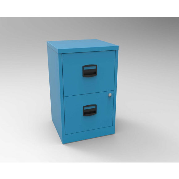 Bisley 2 Drawer A4 Filing Cabinet - Azure