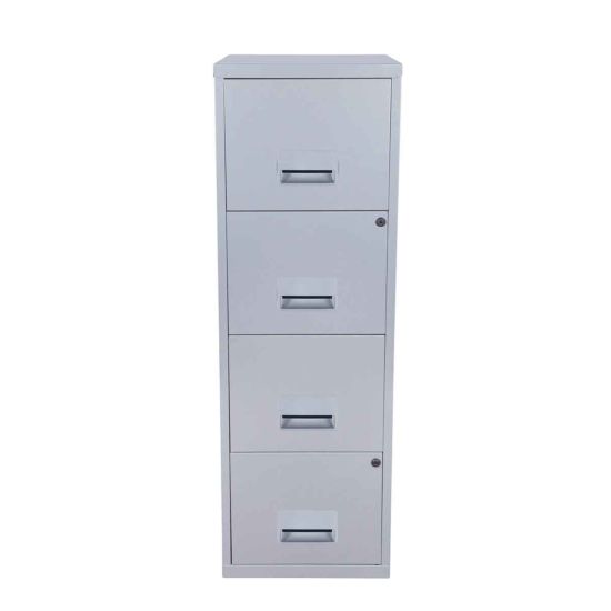 Pierre Henry 4 Drawer Maxi Tall Filing Cabinet - Silver
