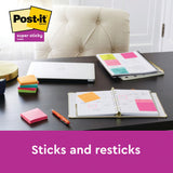 Post-it Super Sticky Notes 76x76mm 90 Sheets Cosmic (Pack of 6) 654-6SS-COS