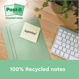 Post-it Notes Super Sticky Recycled 47.6x47.6mm Cardboard Packaging Yellow (Pack of 12) 622RSS12CY