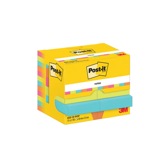 Post-it Notes 38x51mm 100 Sheets Poptimistic (Pack of 12) 653-12-POP