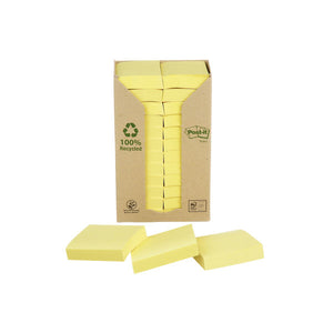 Post-it Notes 38x51mm 100 Sheets Cardboard Packaging Canary Yellow (Pack of 24) 653-1T
