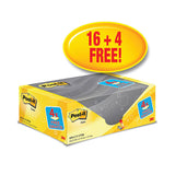 Post-it Notes 76x127mm Canary Yellow VALUE PACK 4 FREE Pads (Pack of 20) 655CY-VP20