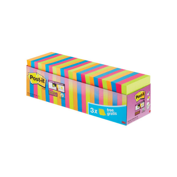 Post-it Super Sticky 76x76mm Assorted (Pack of 24) 654-SS-VP24COL-EU