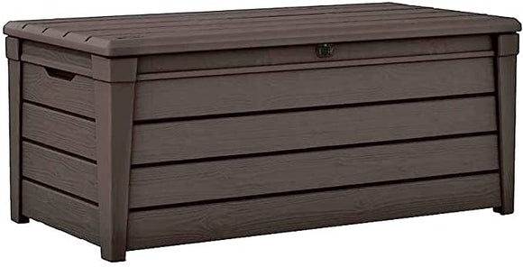 Keter Brightwood 454L Outdoor Garden Storage Box Garden Furniture - Brown