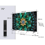 TCL 75Q6C-UK 75" QD-Mini LED Cinema 4K HDR Google TV 144Hz Dolby Vision Atmos