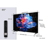 TCL 65" 65V6C 4K HDR Smart Google TV Dolby Atmos AiPQ 60Hz WiFi Bluetooth LED UK