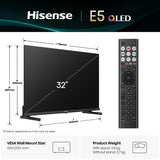 Hisense 32E50TUK 32" FHD QLED Smart TV VIDAA Freely Dolby Atmos HDR10 WiFi Black
