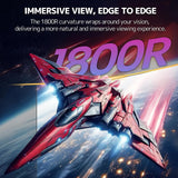 CRUA CR320ZC-H 32" FHD Curved Gaming Monitor 180Hz 1500R 120% sRGB Borderless HD