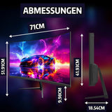 CRUA CR320C 32" QHD Curved Gaming Monitor 165Hz 1500R FreeSync 120% sRGB HDMI DP
