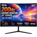 ZZA Z24B 24" FHD Curved Gaming Monitor 200Hz 1ms VA HDR10 FreeSync HDMI DP VESA