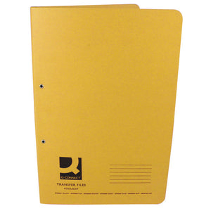 Q-Connect Transfer File 35mm Capacity Foolscap Yellow (Pack of 25) KF26057