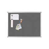 Q-Connect Aluminium Frame Felt Noticeboard with Fixing Kit 900x600mm Grey 9700025