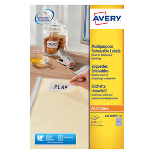 Avery Laser Mini Labels 17.8x10mm 270 per sheet White (6750 Pack) L4730REV-25