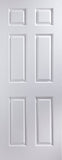 White 6 Panel Internal Door Woodgrain Effect Contemporary Unglazed 1981x686x35mm