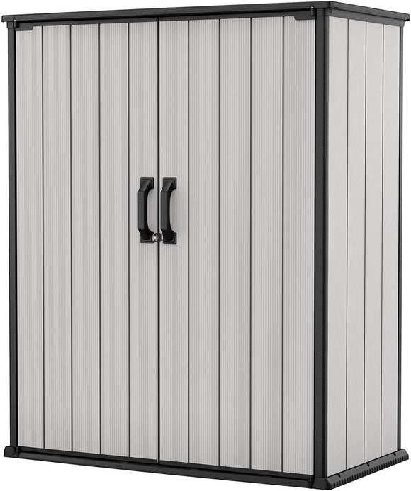 Keter Premier Tall 1400L Storage Cabinet - Light Grey