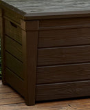 Keter Brightwood 454L Outdoor Garden Storage Box Garden Furniture - Brown