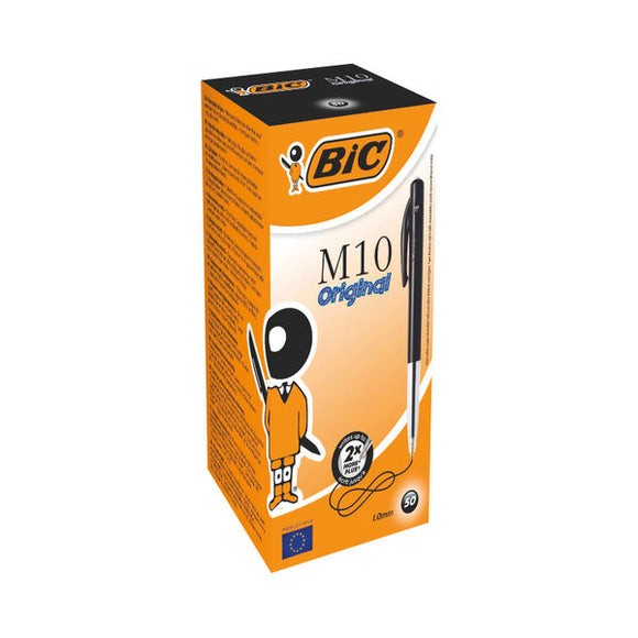 Bic M10 Clic Ballpoint Pen Medium Black (Pack of 50) 901256