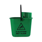 2Work Plastic Mop Bucket with Wringer 15 Litre Green 102946GN