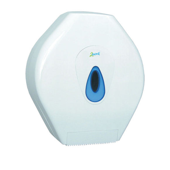 2Work Mini Jumbo Toilet Roll Dispenser White CT34014