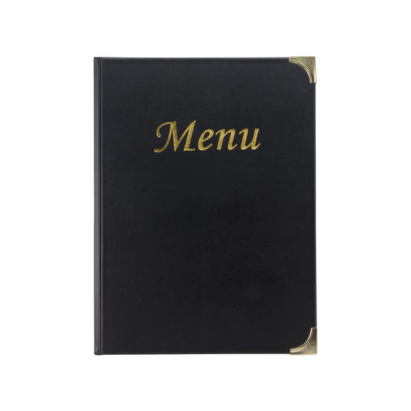 Securit Basic Range Menu Book Cover with 4 Fixed Double-sided A4 Inserts Black MC-BRA4-BL