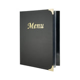 Securit Basic Range Menu Book Cover with 4 Fixed Double-sided A4 Inserts Black MC-BRA4-BL