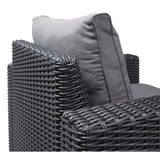 Keter California 2 Seater Outdoor Balcony Garden Furniture Chaise Lounge - Graphite with Grey Cushions