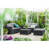 Keter California Double 2 Seat Sofa Set And Table Graphite