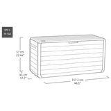 Keter Atlas Garden Storage Box 270L Outdoor Deck Chest Brown Lockable Weather UV