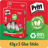 Pritt Stick Original Glue Stick 43g (Pack of 5) 1456072