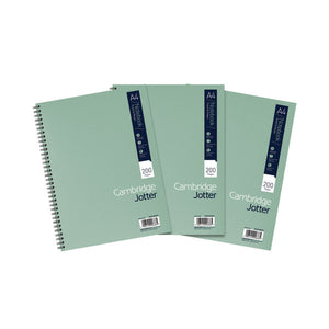 Cambridge Ruled Margin Wirebound Jotter Notebook 200 Pages A4 (3 Pack) 400039062