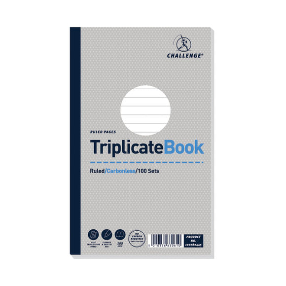 Challenge Carbonless Triplicate Book 100 Sets 210x130mm (5 Pack) 100080445