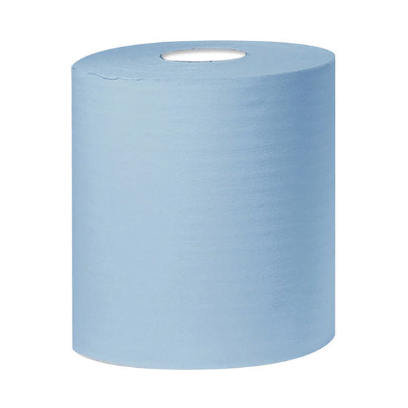 2Work 2-Ply Centrefeed Roll 150m Blue (6 Pack) KF03805