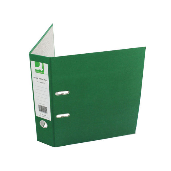 Q-Connect Lever Arch File Paperbacked A4 Green (10 Pack) KF20040