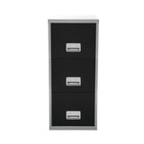 Pierre Henry 3 Drawer Maxi Filing Cabinet - Silver/Black