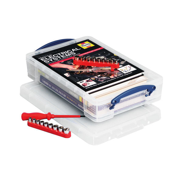 Really Useful 4L Plastic Storage Box With Lid 395x255x80mm Clear KING4 ...