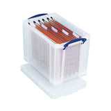 Really Useful 24L Plastic Storage Box With Lid W465xD270xH290mm Clear RUP80256