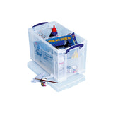 Really Useful 24L Plastic Storage Box With Lid W465xD270xH290mm Clear RUP80256