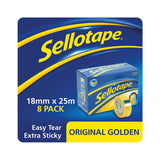 Sellotape Original Golden Tape 18mm x 25m (8 Pack) 1569069