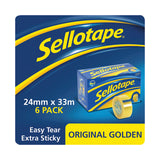 Sellotape Original Golden Tape 24mmx33m (6 Pack) 1443254