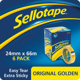 Sellotape Original Golden Tape 24mmx66m (Pack of 6) 1443306