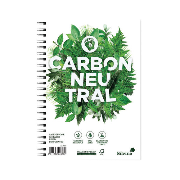 Silvine Carbon Neutral Ruled Notebook A5 120 Pages (Pack of 5) R303