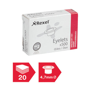 Rexel Eyelets 4.7mm x 4.2mm (Pack of 500) 20320051