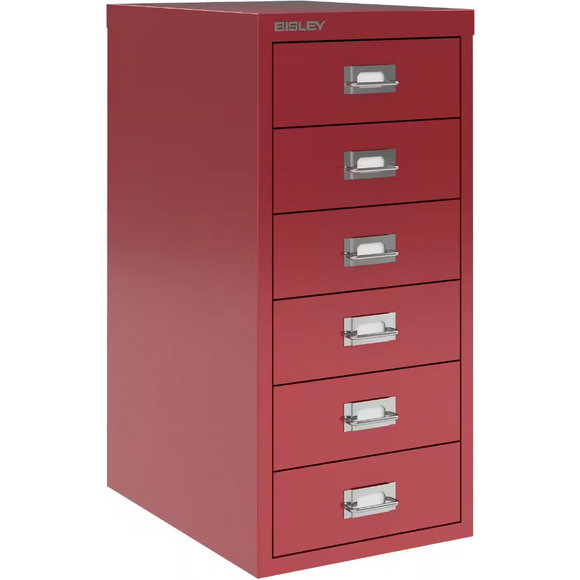 Bisley Multi Drawer Cabinet H296NL 6 Drawers Cardinal Red