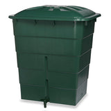 Garantia 300 L Tapered Water Butt Green Recycled Plastic Square with Tap