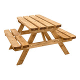 GoodHome Cabbio Kids Picnic Table Wooden 4 Seater Garden Outdoor Brown Bench Set