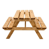 GoodHome Cabbio Kids Picnic Table Wooden 4 Seater Garden Outdoor Brown Bench Set