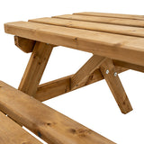 GoodHome Cabbio Kids Picnic Table Wooden 4 Seater Garden Outdoor Brown Bench Set